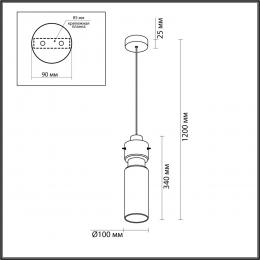 Odeon light 5057/1 PENDANT ODL24 323 черный/дымчатый/металл/стекло Подвес E27 1*40W SCROW  - 2 купить